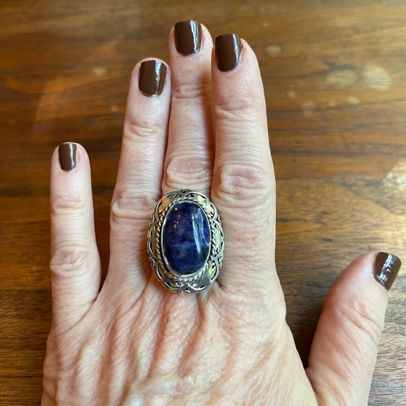 Native American sterling silver with lapis stone - signed by the artist! ❤️ - Picture 5 of 7